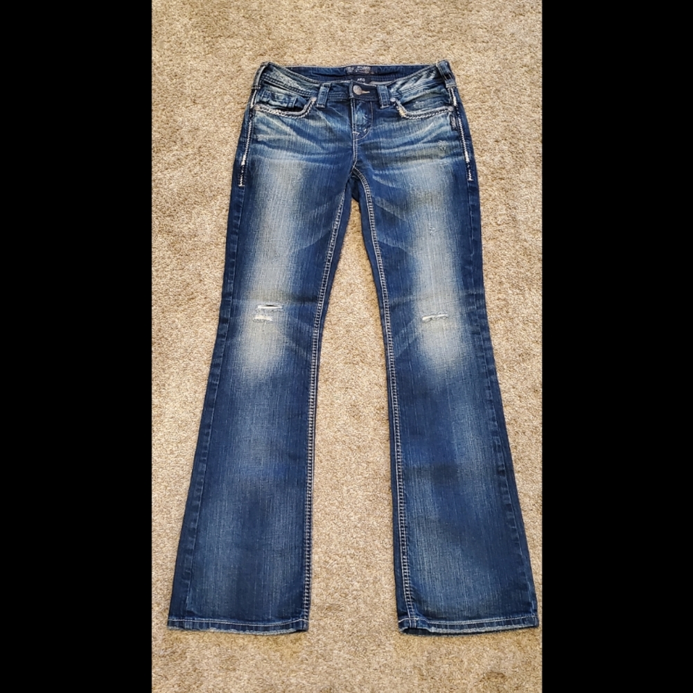 Women's Silver Jeans Size 28 x 33 Aiko Mid Boot Cut